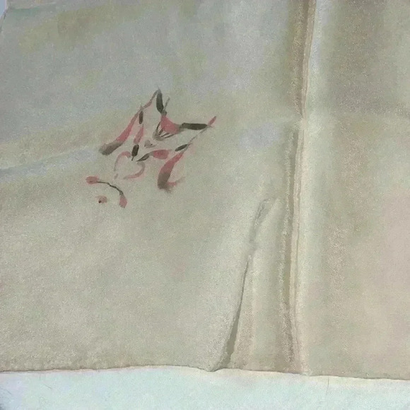 Vintage Mitsukoshi hand painted & signed silk scarf. - Picture 6 of 7
